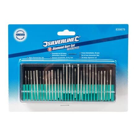 Diamantové frézky Diamond Burr Set, stopka 2,4 mm – sada 30 ks