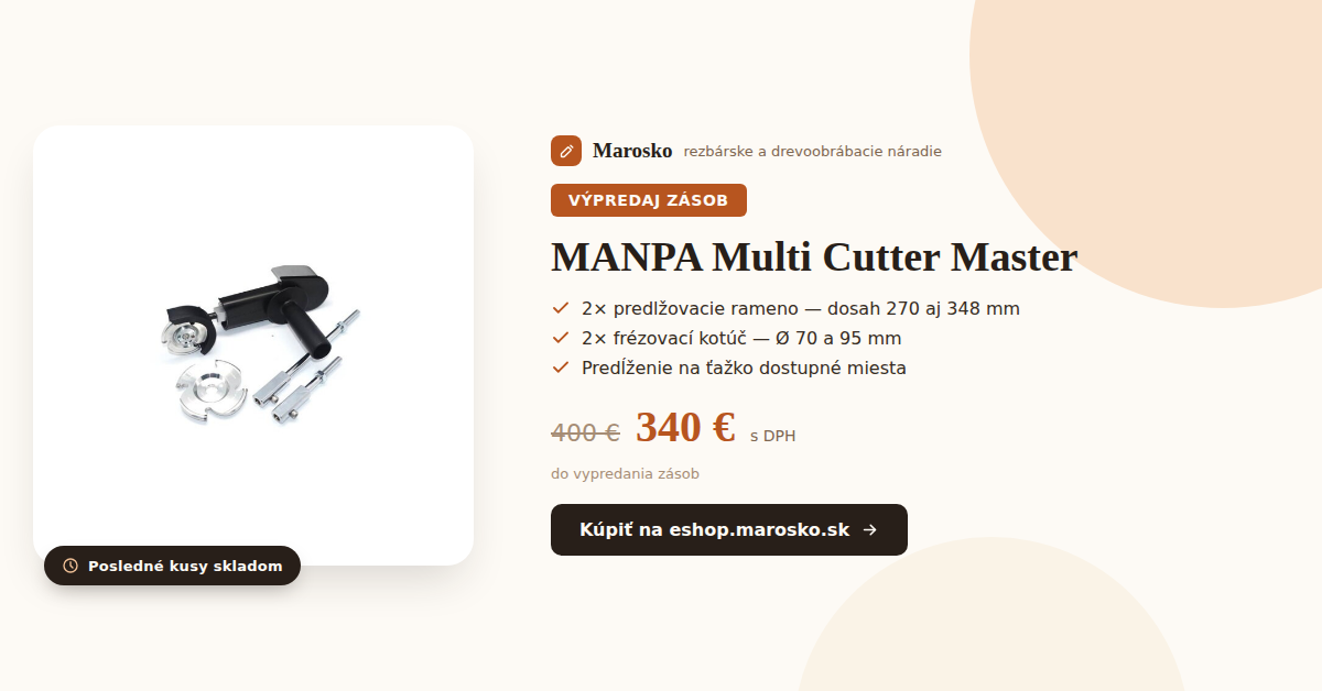 MANPA Multi Cutter Master – výpredaj zásob, 400 € teraz za 340 €